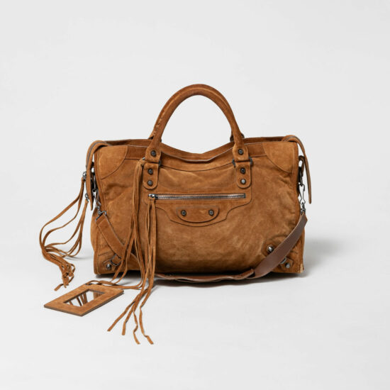 2000s Balenciaga Suede City Bag